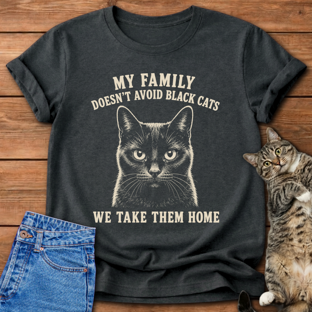 Black Cat Family T-Shirt