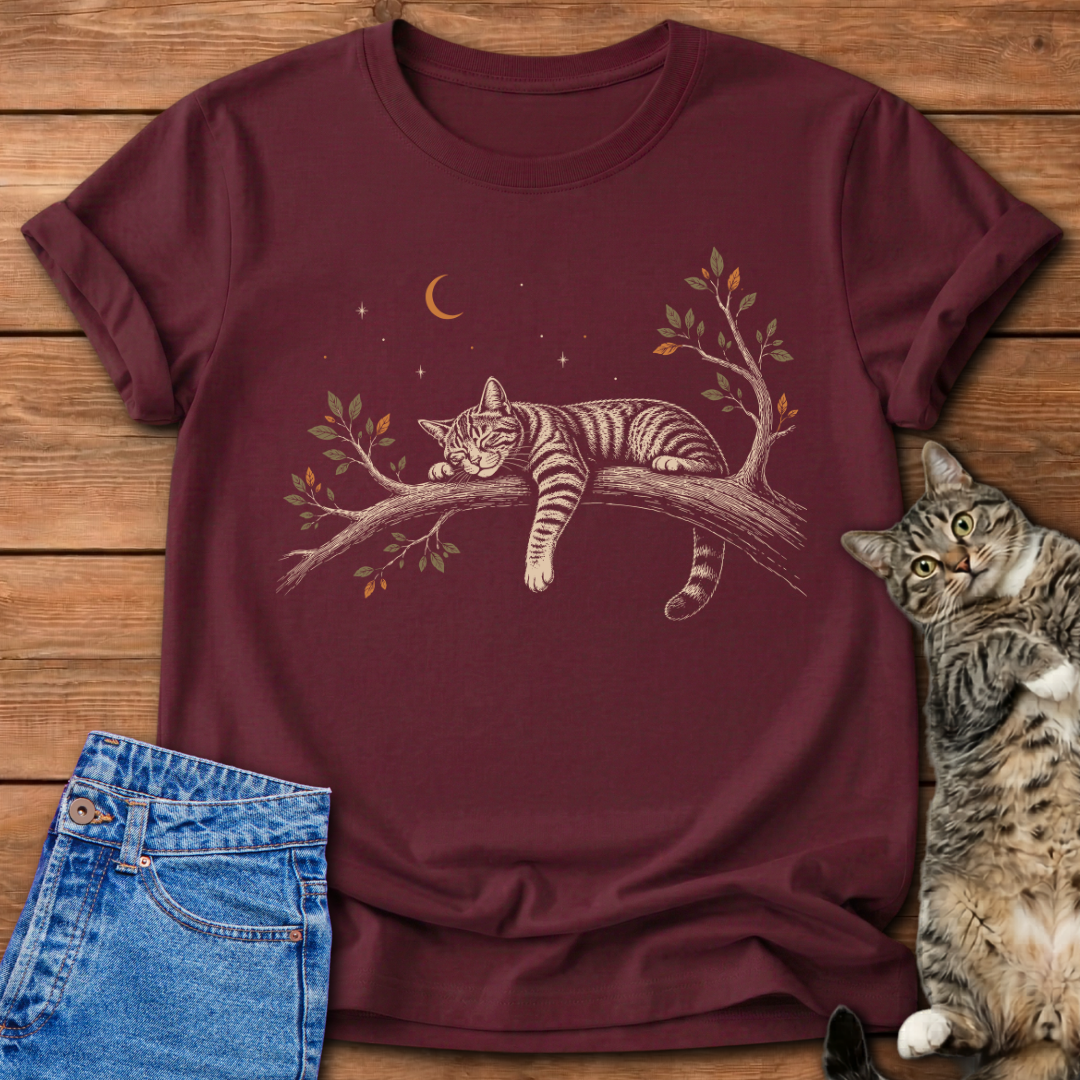 Moonlit Cat Nap T-Shirt