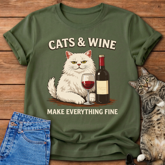 Cats And Wine T-Shirt