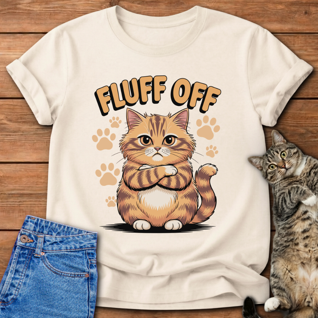 Grumpy Fluff Off Cat T-Shirt