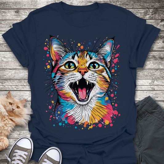 Color Explosion Cat T-Shirt