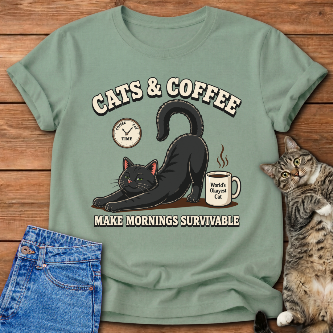 Cats & Coffee Time T-Shirt