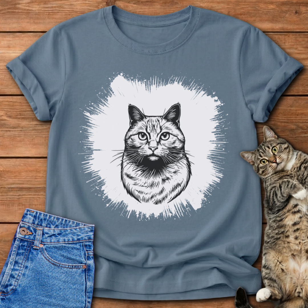 Stoic Cat Portrait T-Shirt