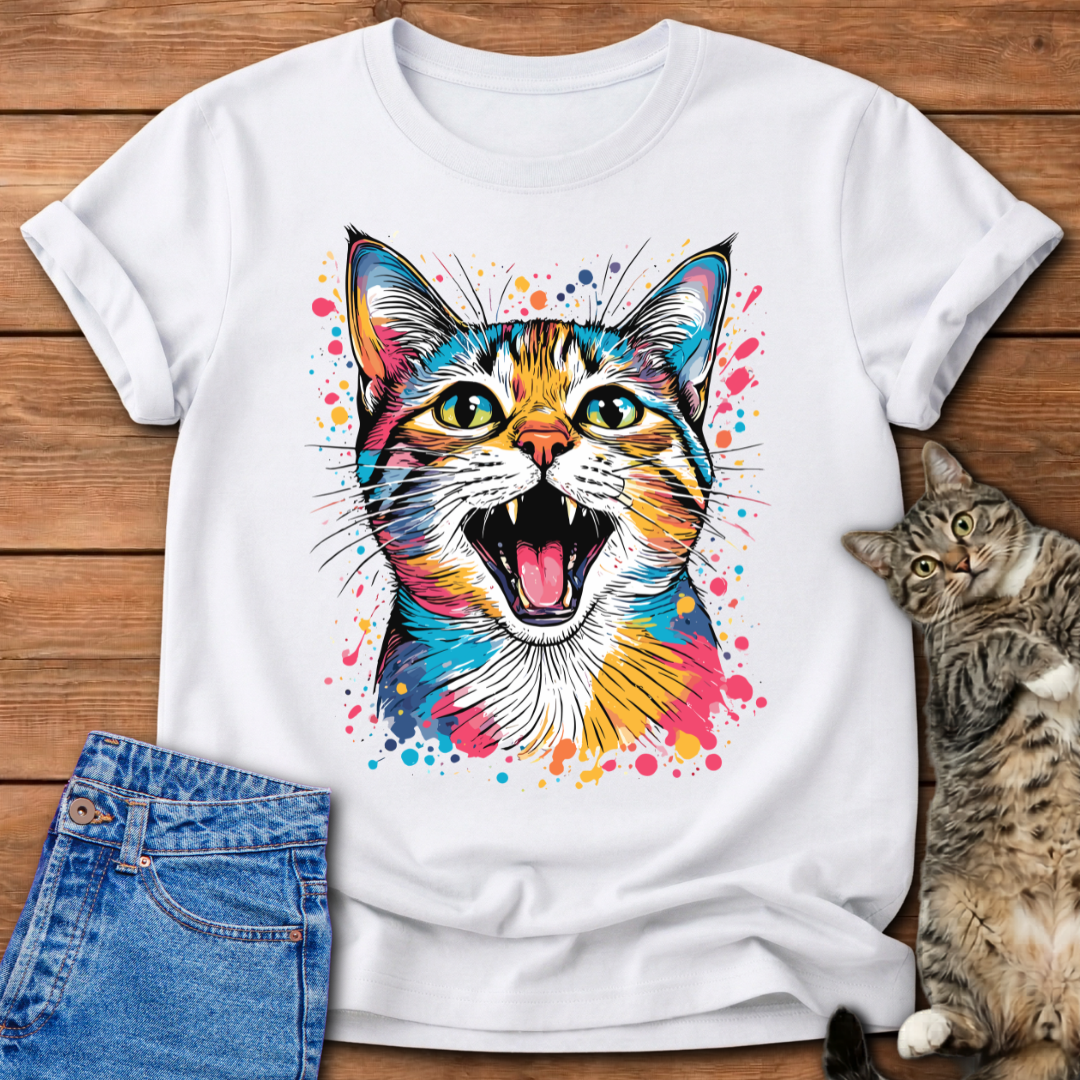 Color Explosion Cat T-Shirt