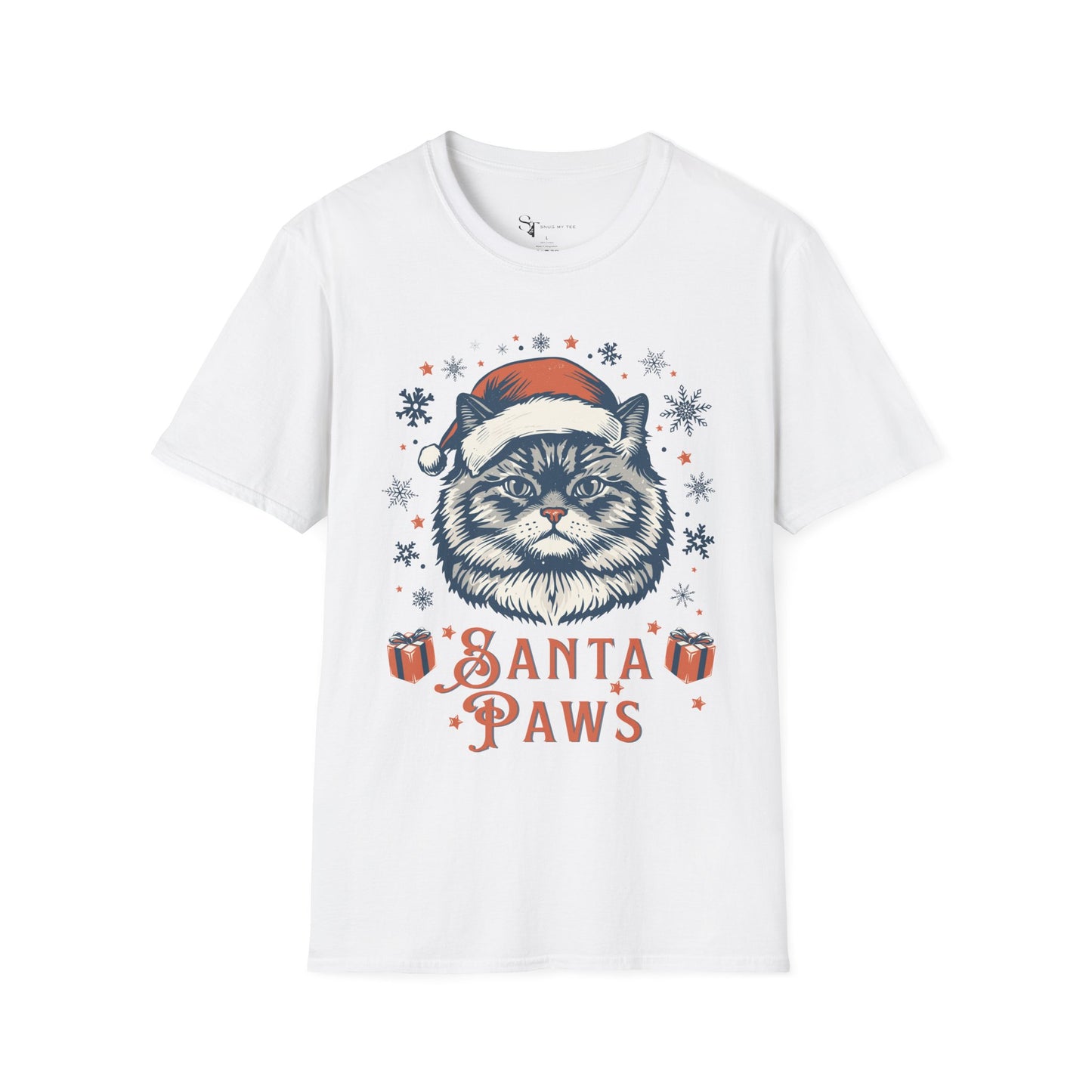 Santa Paws T-Shirt - Cute Cat Tee