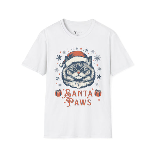 Santa Paws T-Shirt - Cute Cat Tee