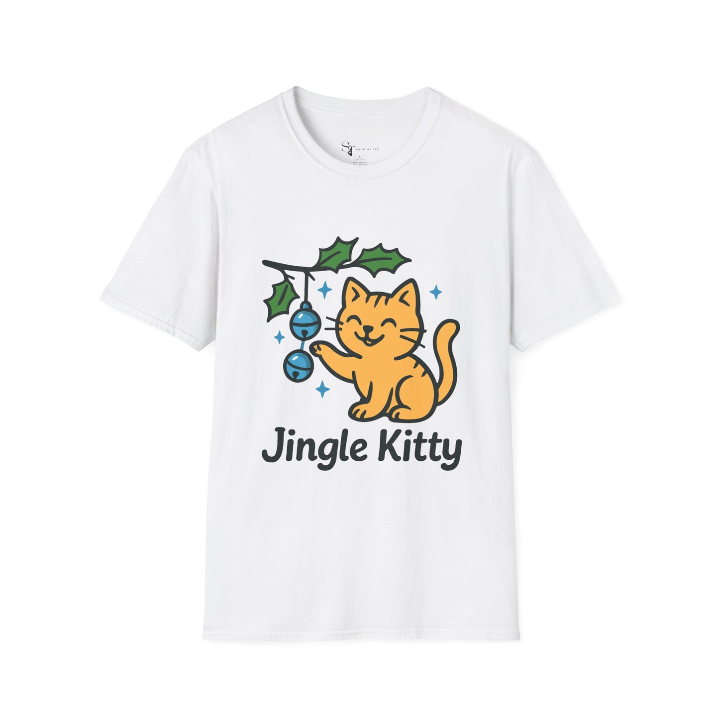 Jingle Kitty T-Shirt - Cute Minimal Tee Design