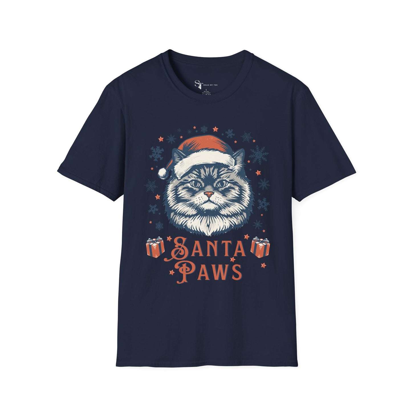 Santa Paws T-Shirt - Cute Cat Tee