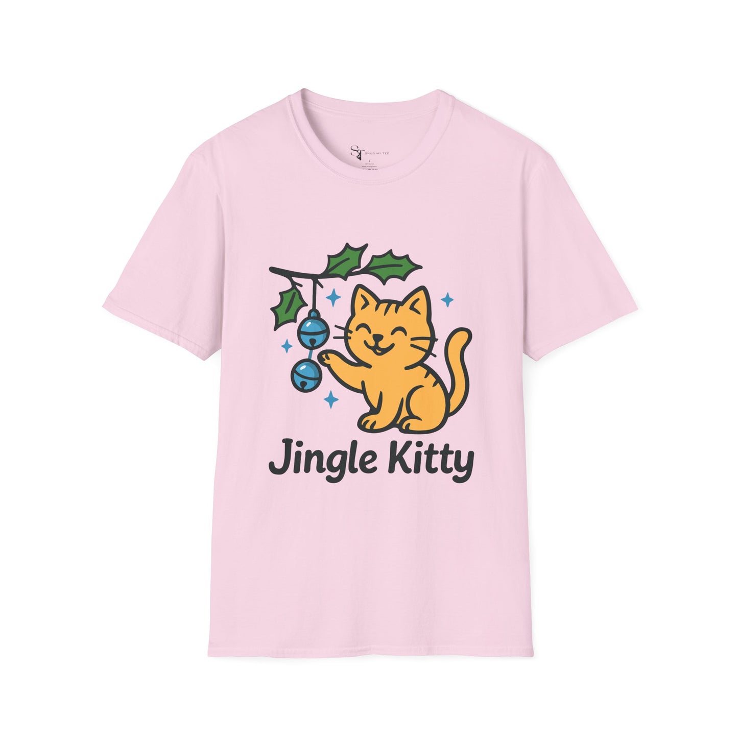 Jingle Kitty T-Shirt - Cute Minimal Tee Design
