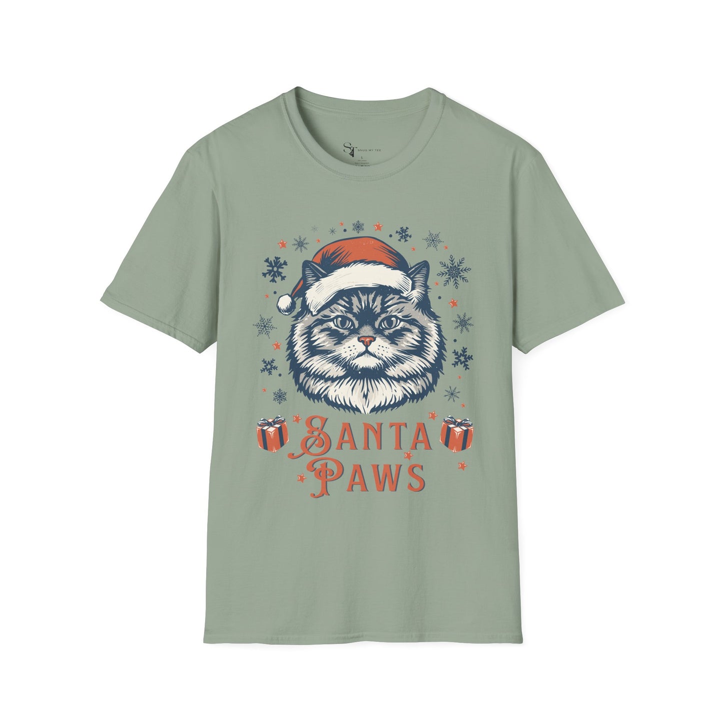 Santa Paws T-Shirt - Cute Cat Tee