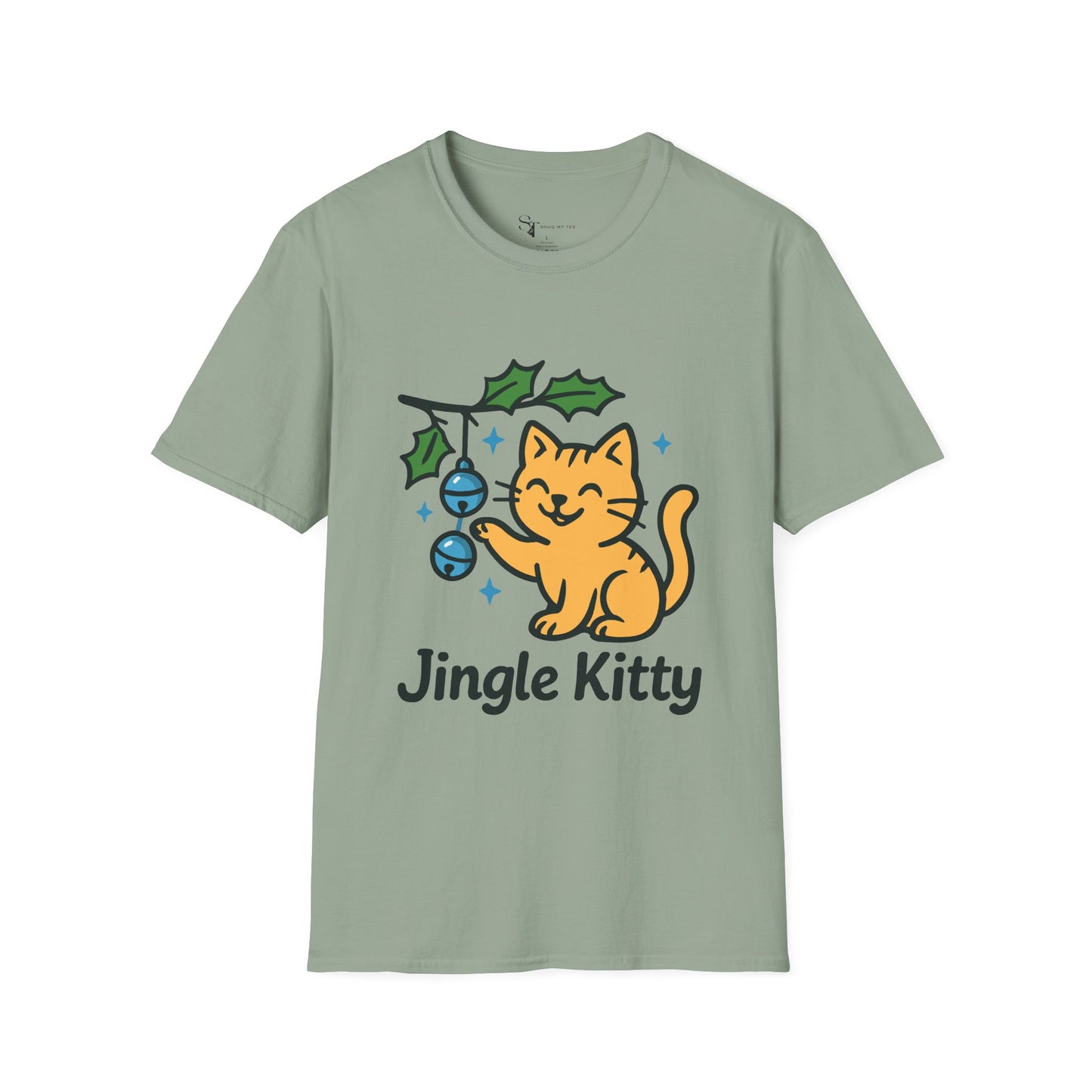 Jingle Kitty T-Shirt - Cute Minimal Tee Design
