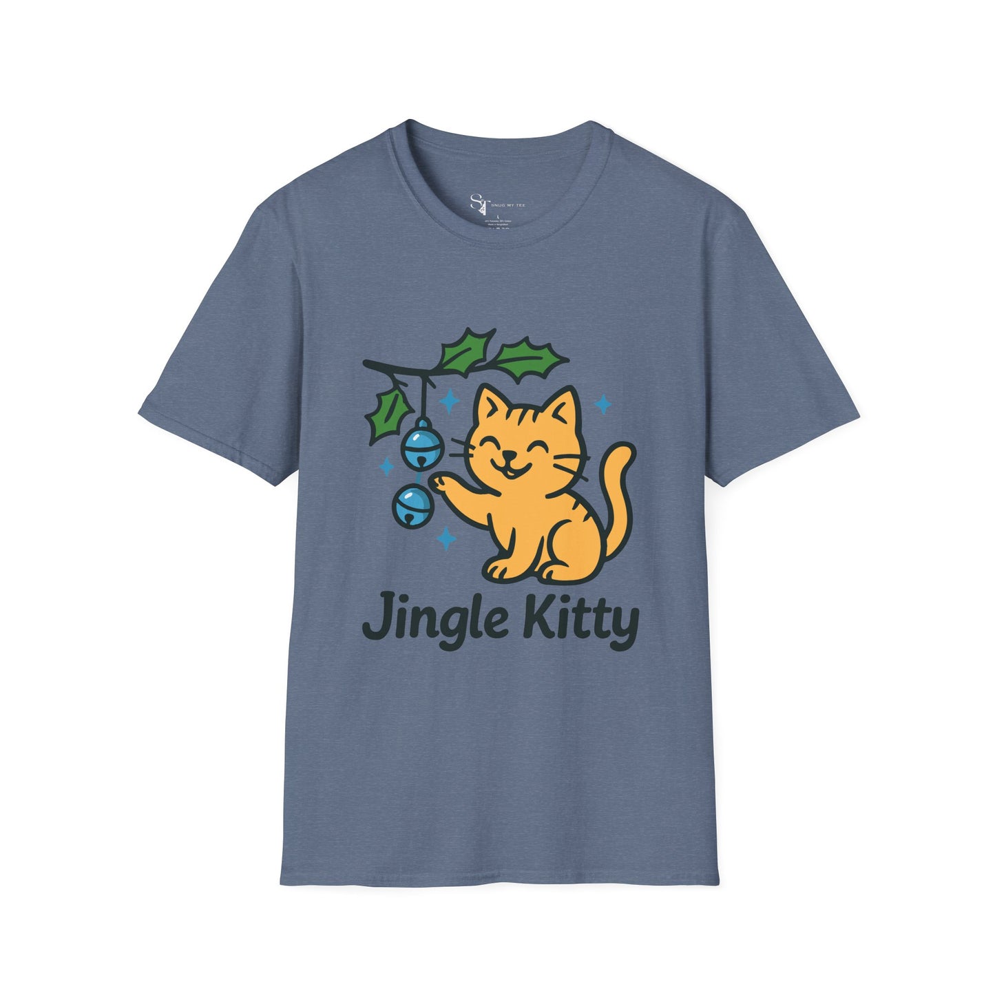 Jingle Kitty T-Shirt - Cute Minimal Tee Design