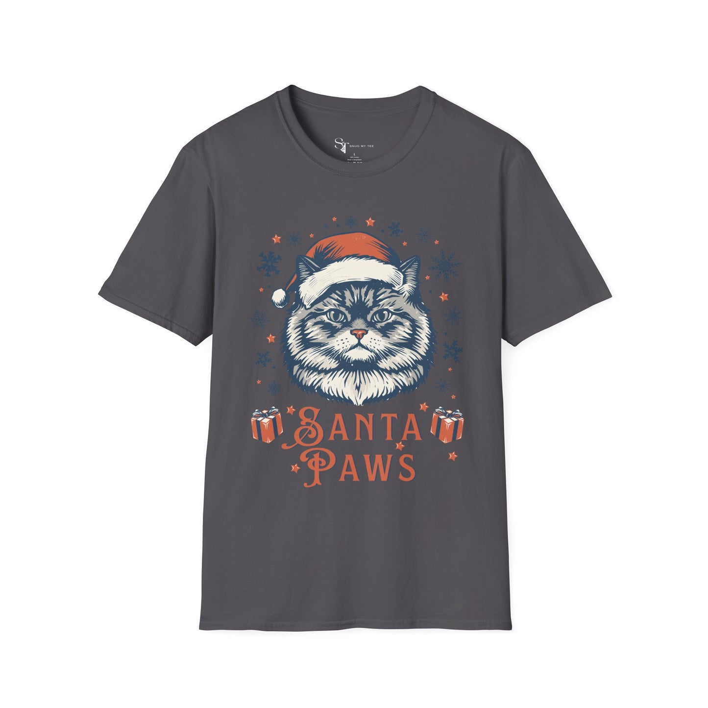 Santa Paws T-Shirt - Cute Cat Tee