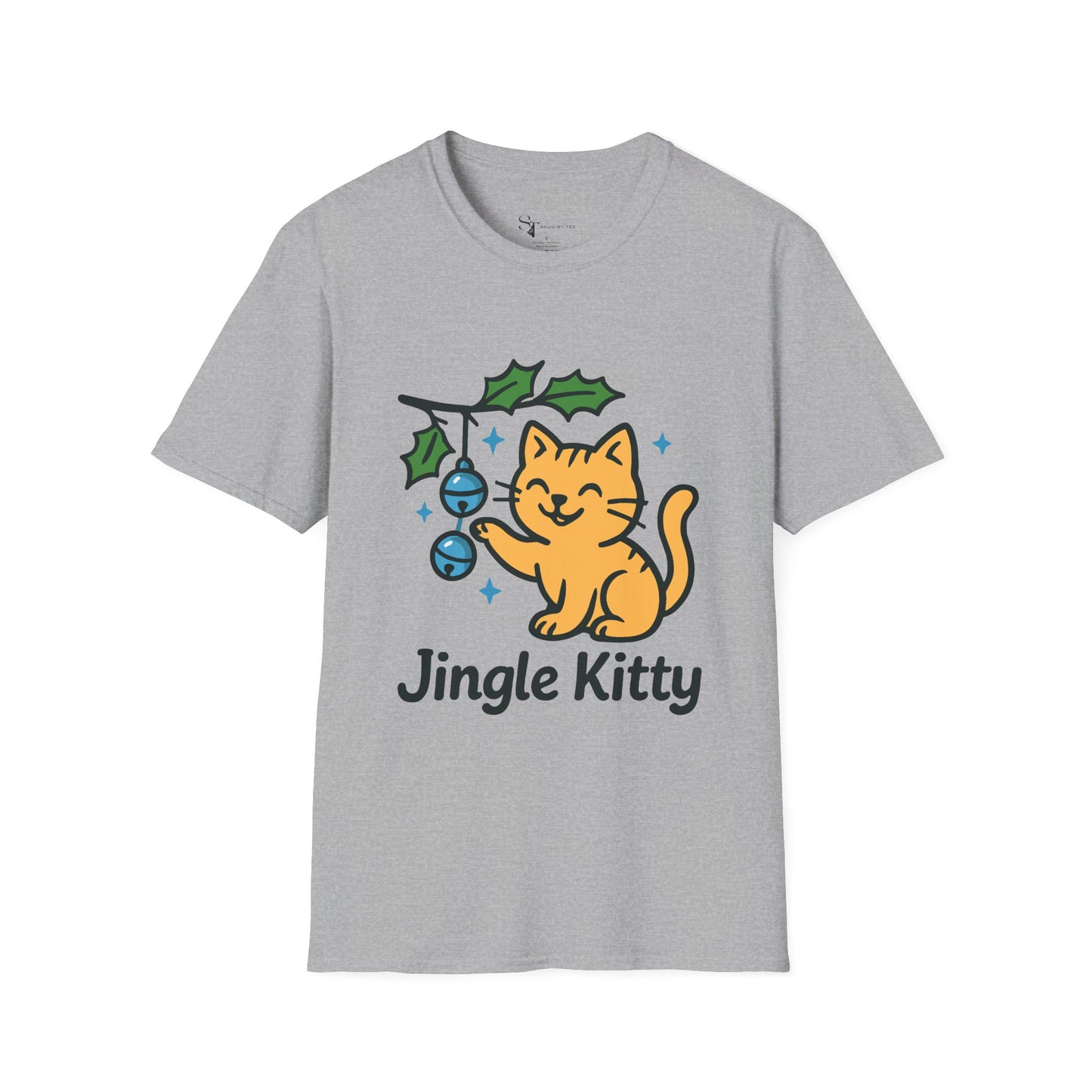 Jingle Kitty T-Shirt - Cute Minimal Tee Design