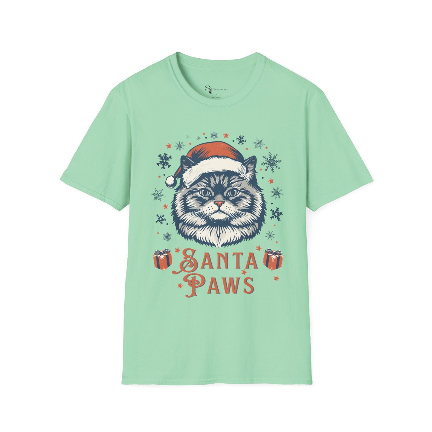 Santa Paws T-Shirt - Cute Cat Tee