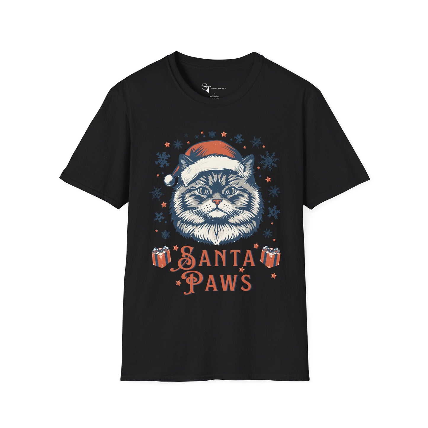 Santa Paws T-Shirt - Cute Cat Tee