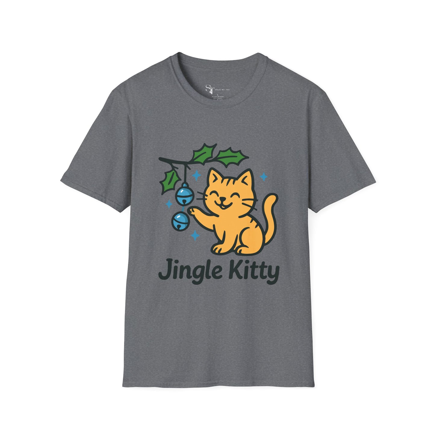 Jingle Kitty T-Shirt - Cute Minimal Tee Design
