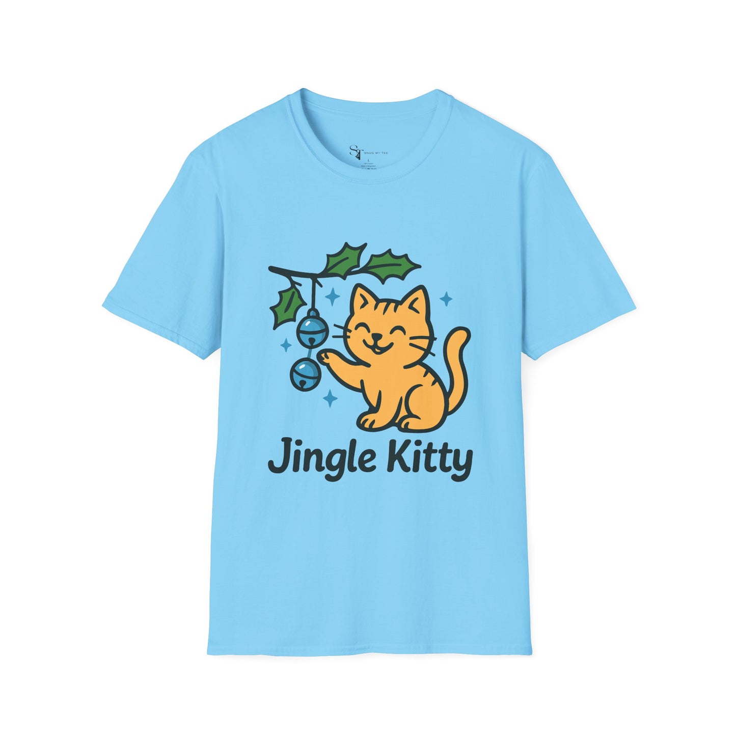 Jingle Kitty T-Shirt - Cute Minimal Tee Design