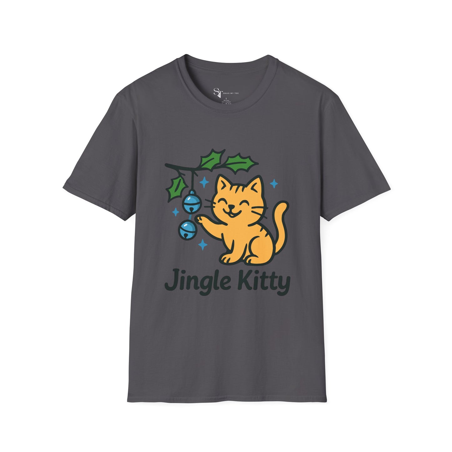 Jingle Kitty T-Shirt - Cute Minimal Tee Design
