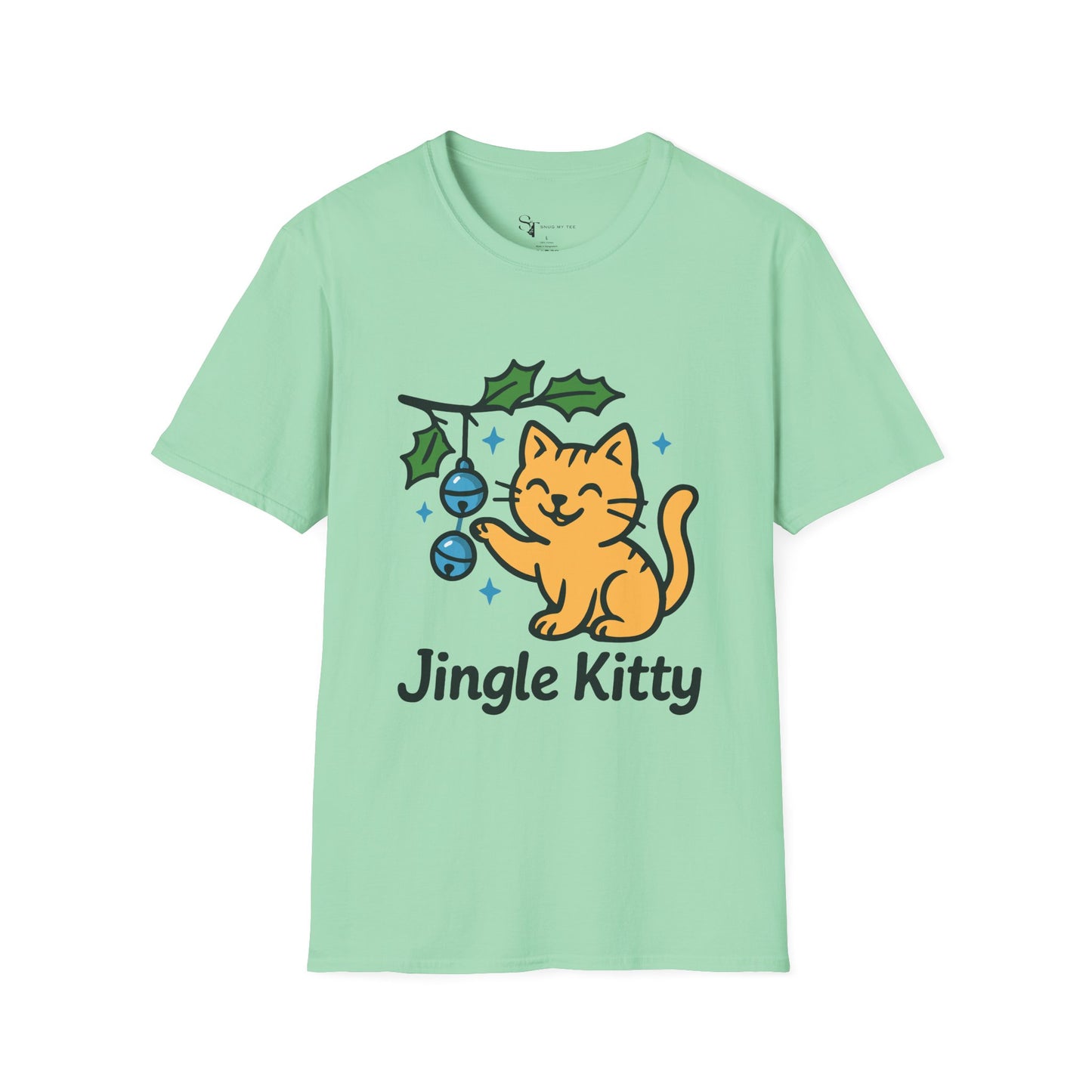 Jingle Kitty T-Shirt - Cute Minimal Tee Design