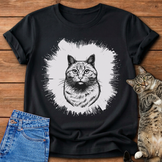 Stoic Cat Portrait T-Shirt