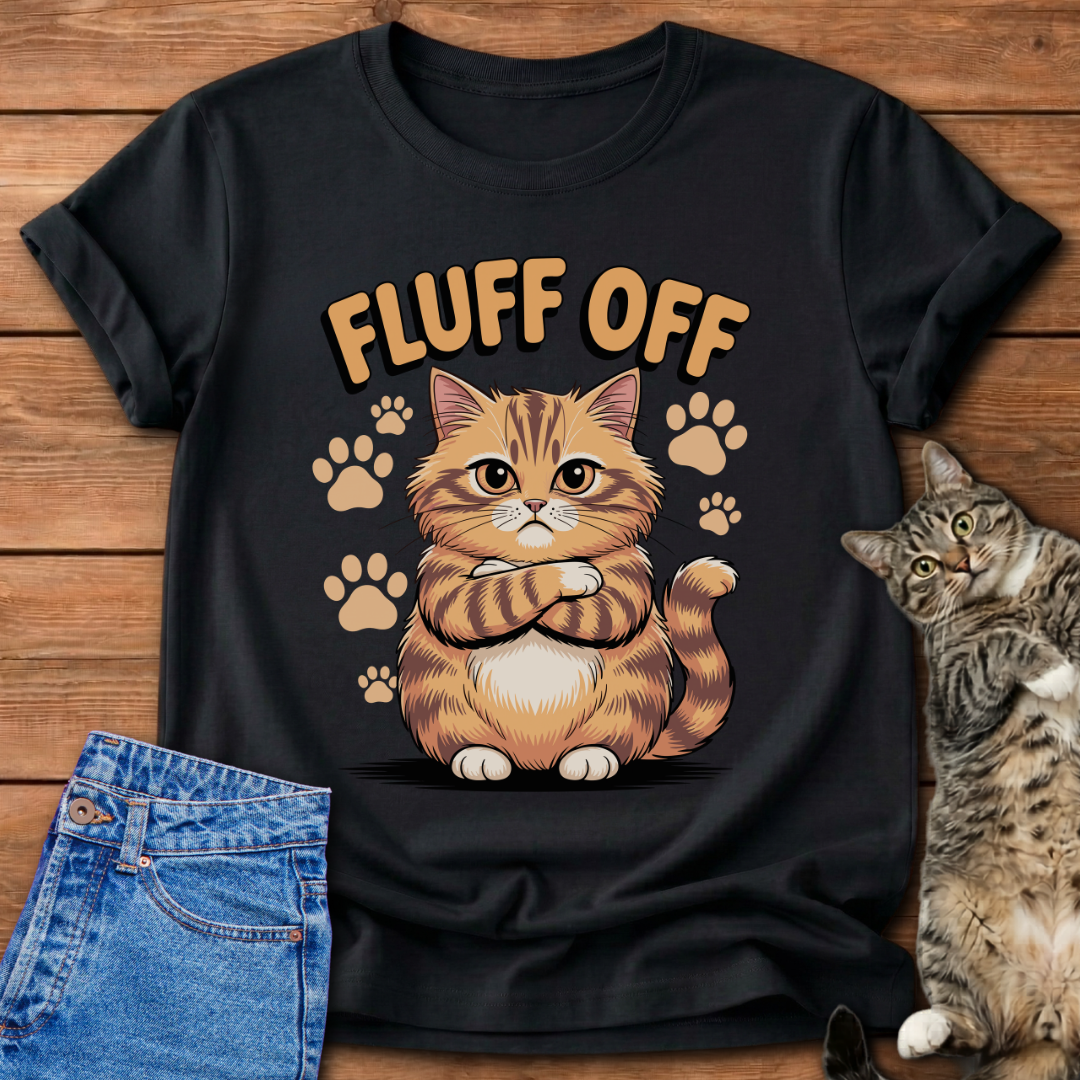 Grumpy Fluff Off Cat T-Shirt