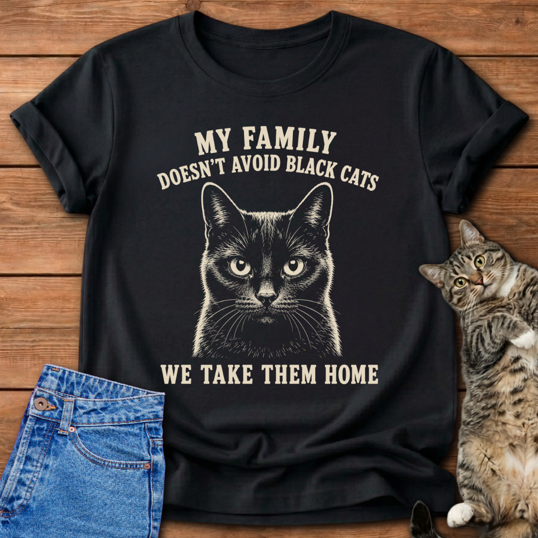 Black Cat Family T-Shirt
