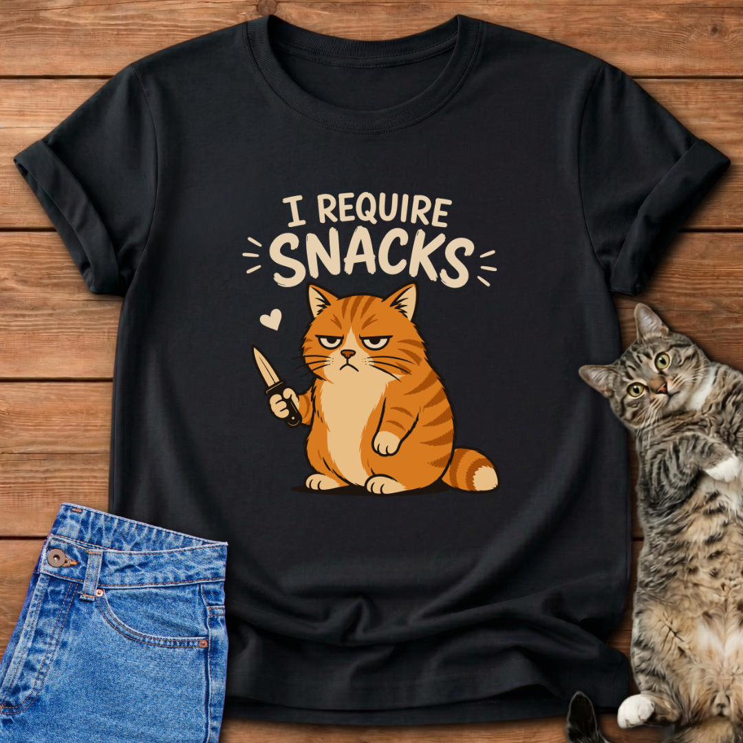 I Require Snacks Cat T-Shirt