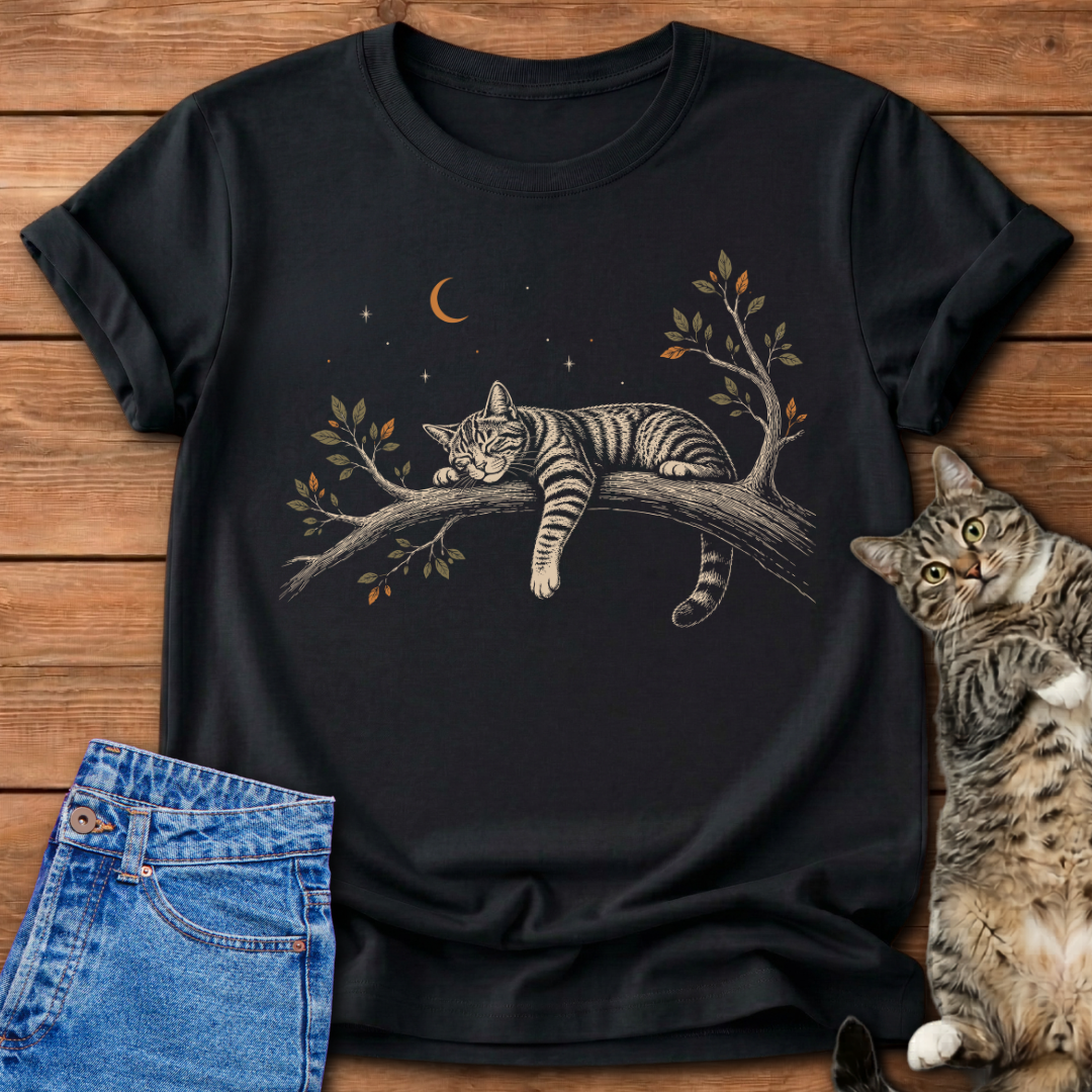 Moonlit Cat Nap T-Shirt