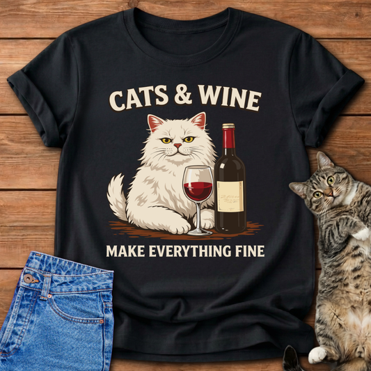 Cats And Wine T-Shirt