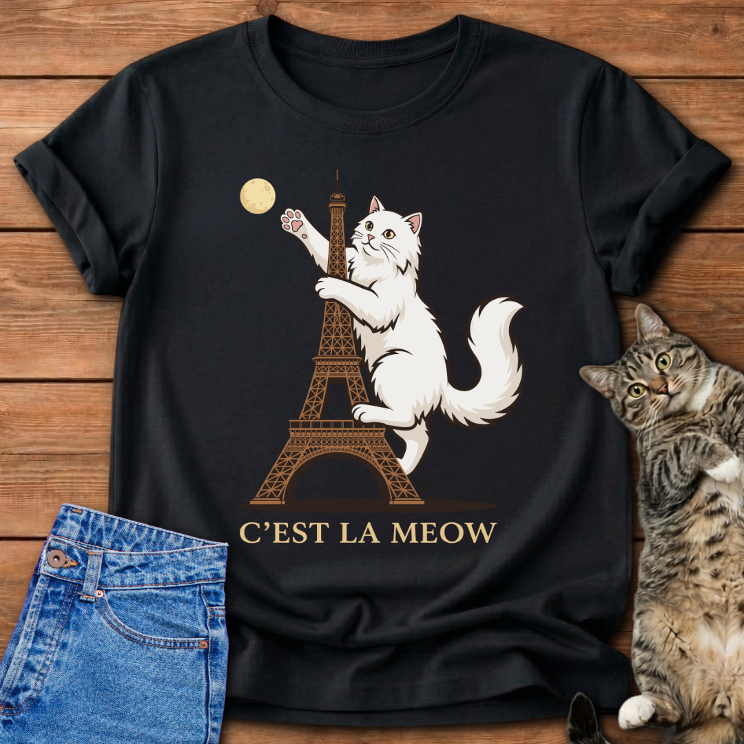 Funny Paris Cat T-Shirt