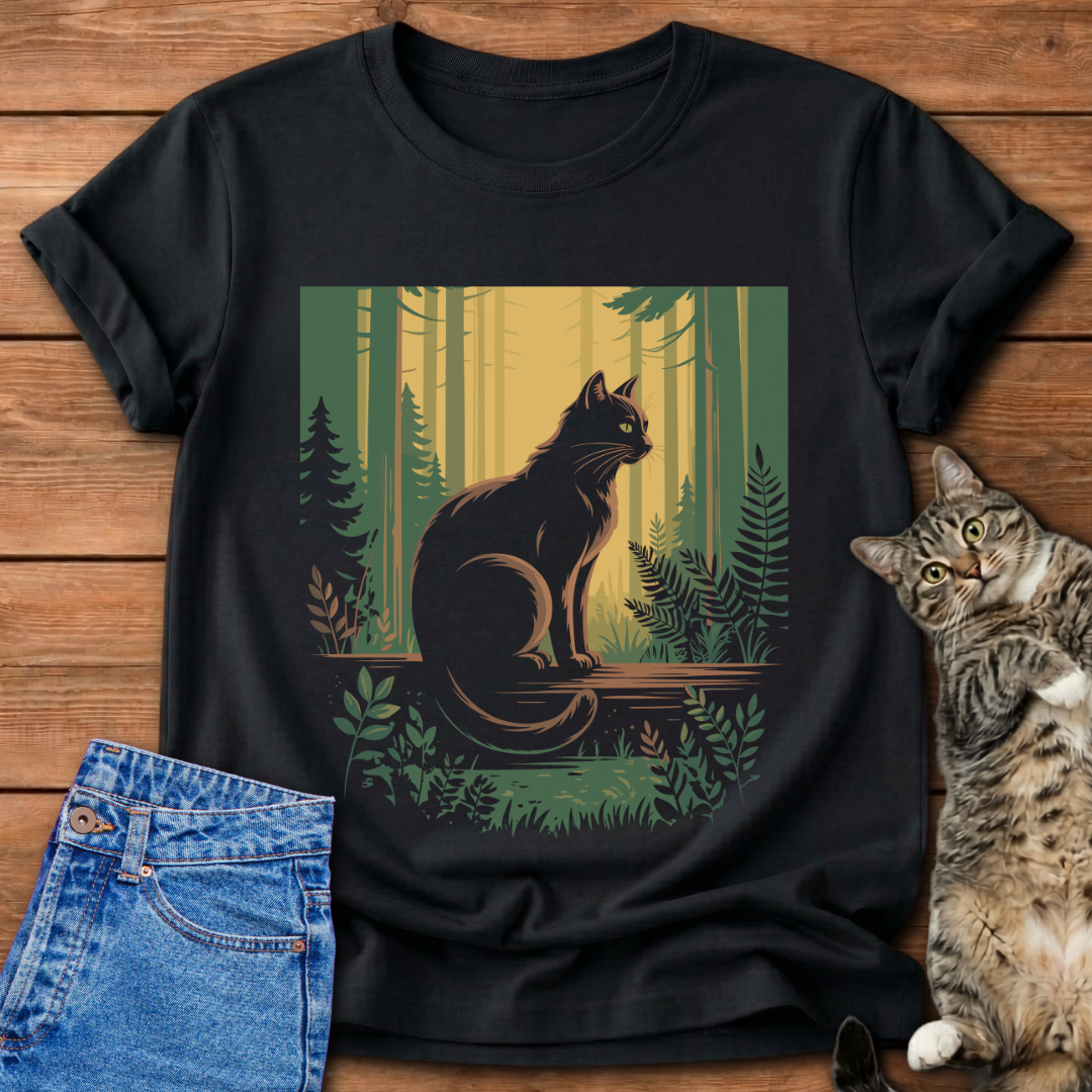 Mysterious Forest Cat T-Shirt