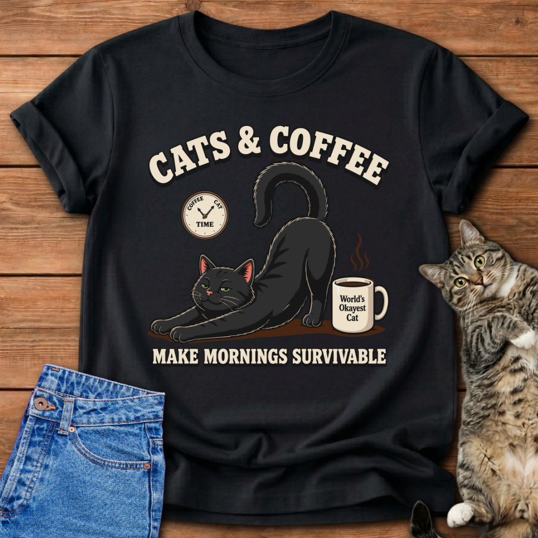 Cats & Coffee Time T-Shirt