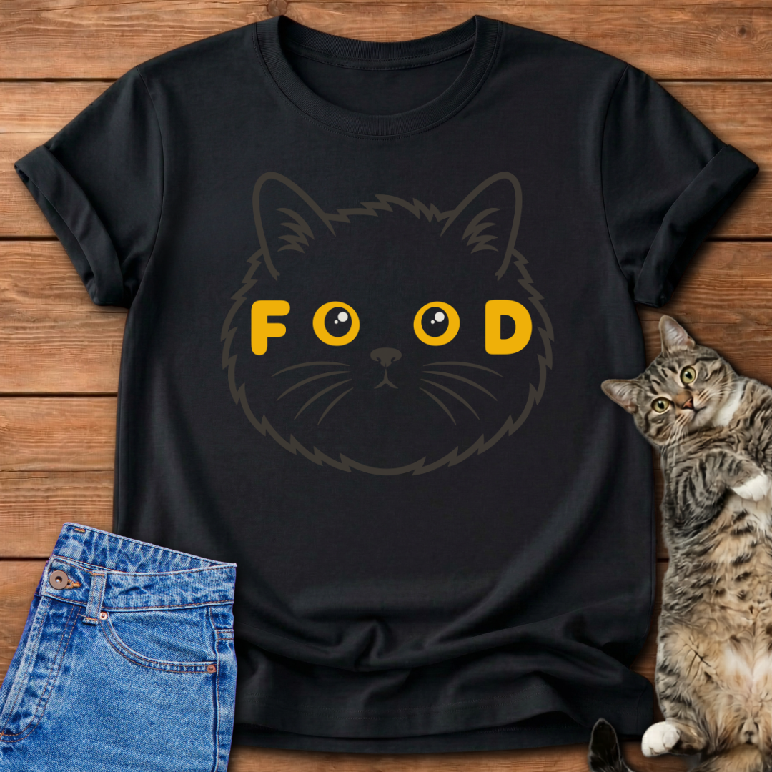 FOOD Black Cat T-Shirt