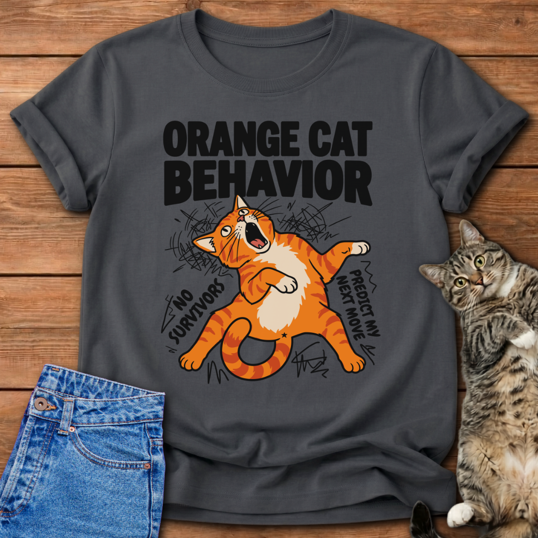 Orange Cat Behavior Chaos Mode T-Shirt