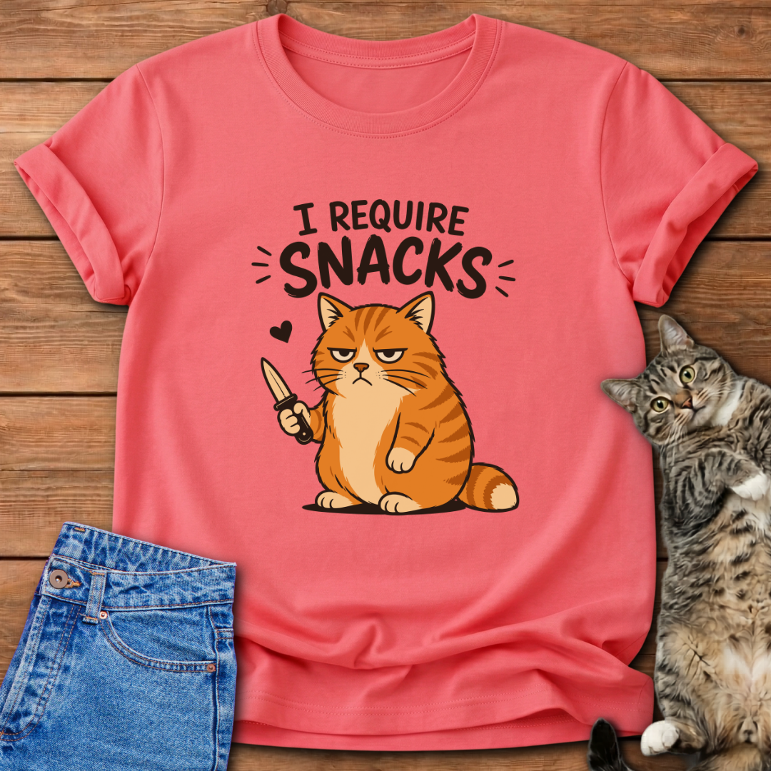 I Require Snacks Cat T-Shirt