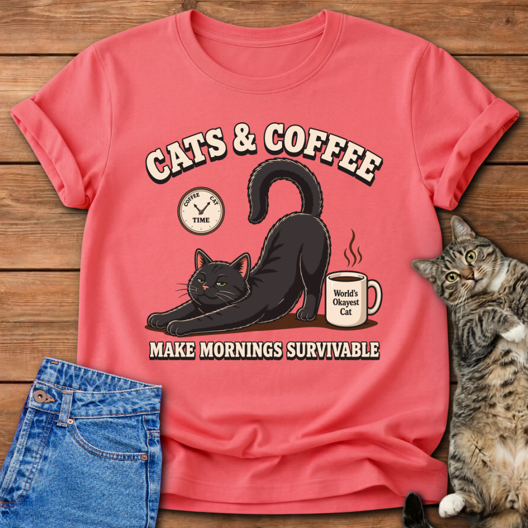 Cats & Coffee Time T-Shirt