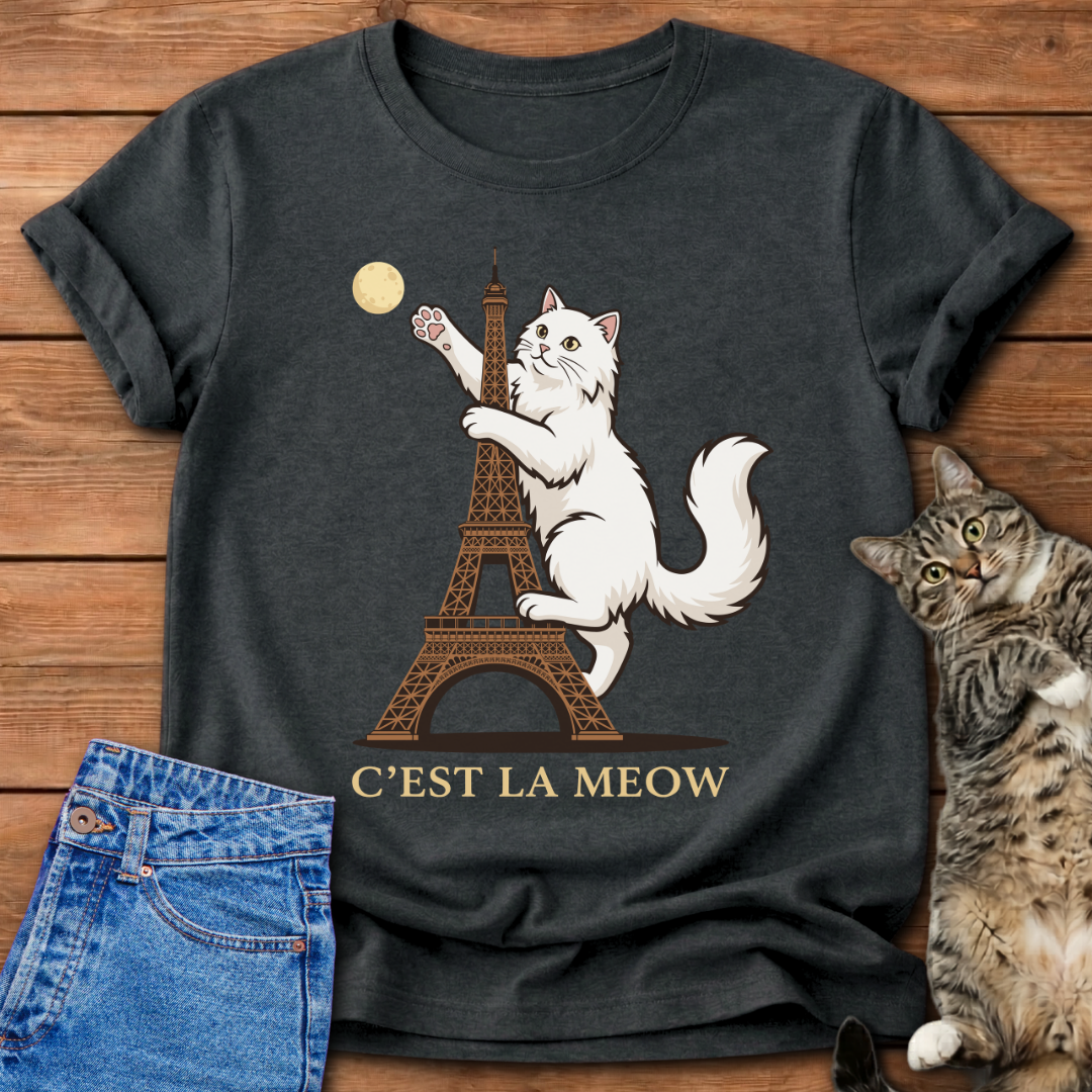 Funny Paris Cat T-Shirt