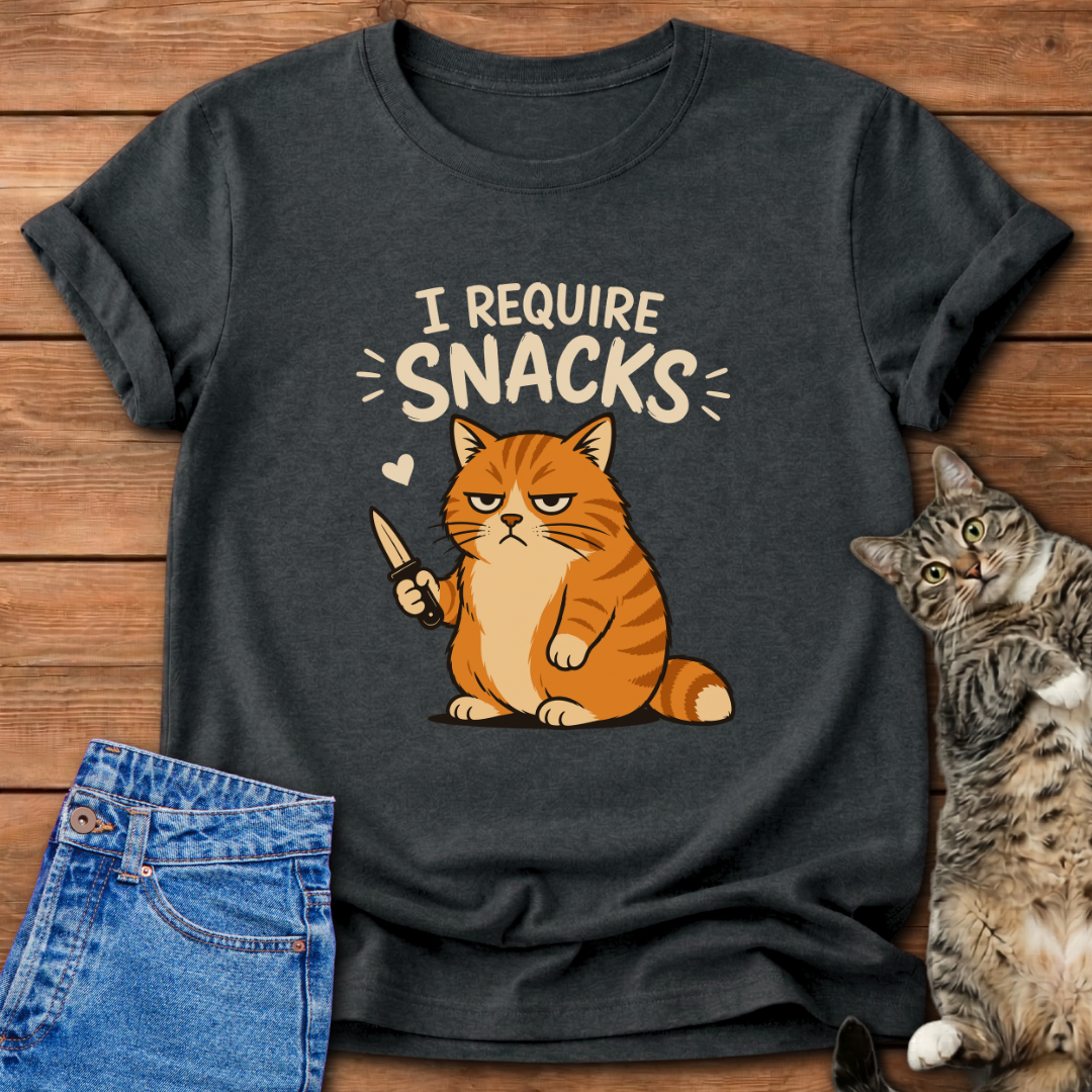 I Require Snacks Cat T-Shirt