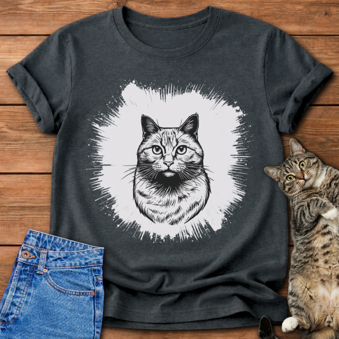 Stoic Cat Portrait T-Shirt