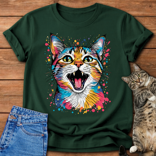 Color Explosion Cat T-Shirt