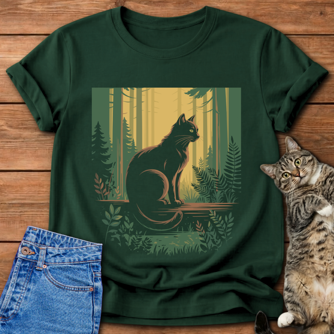 Mysterious Forest Cat T-Shirt