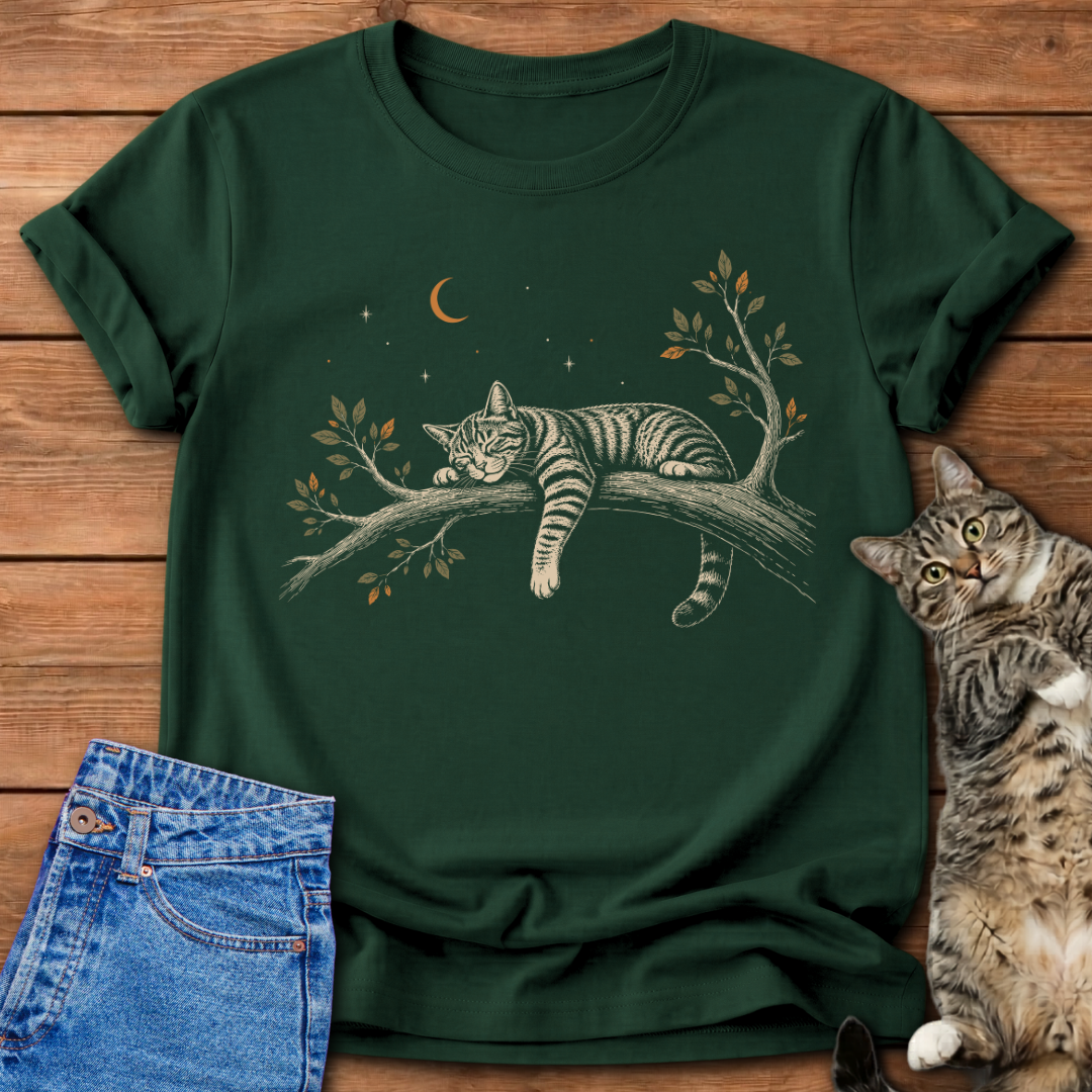 Moonlit Cat Nap T-Shirt