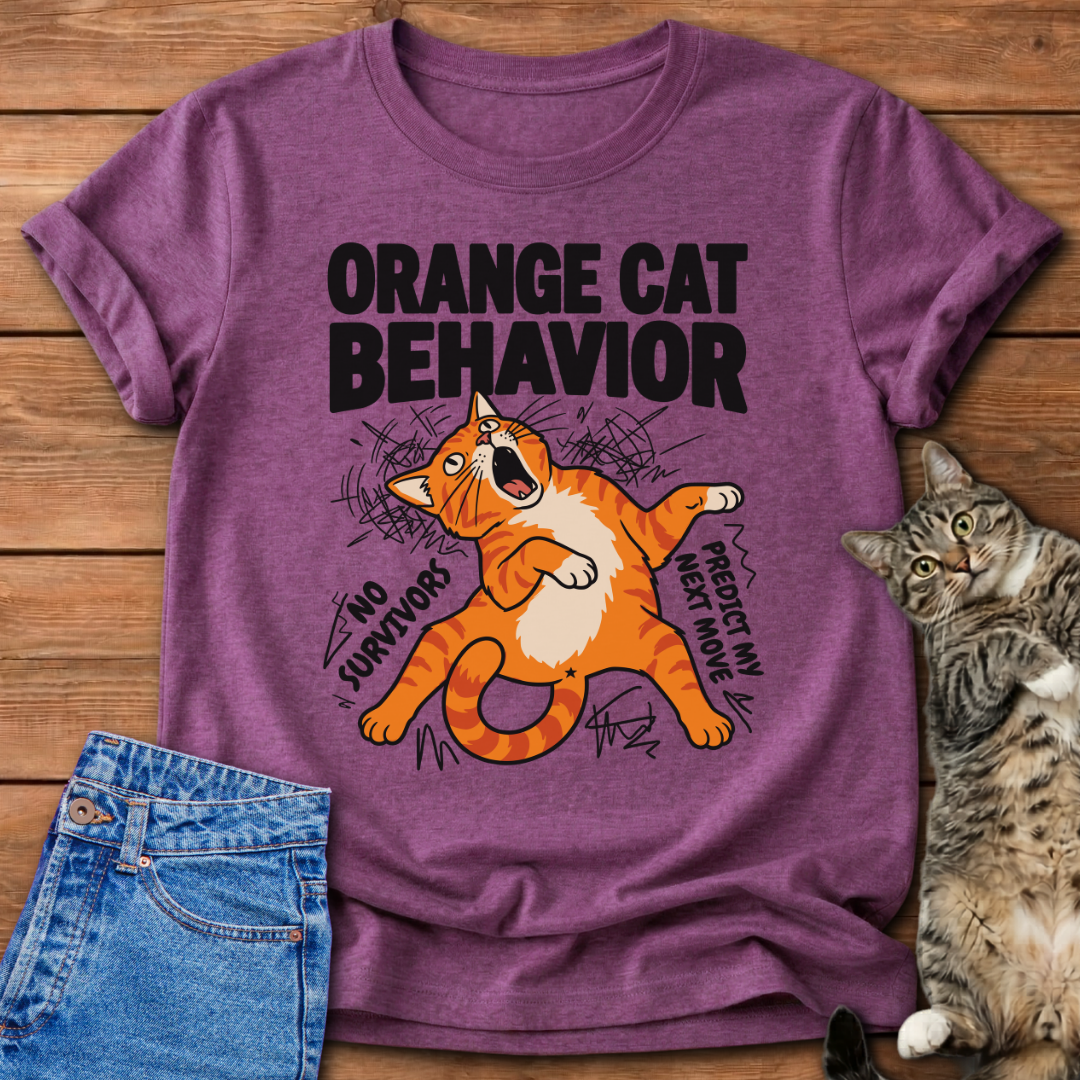 Orange Cat Behavior Chaos Mode T-Shirt