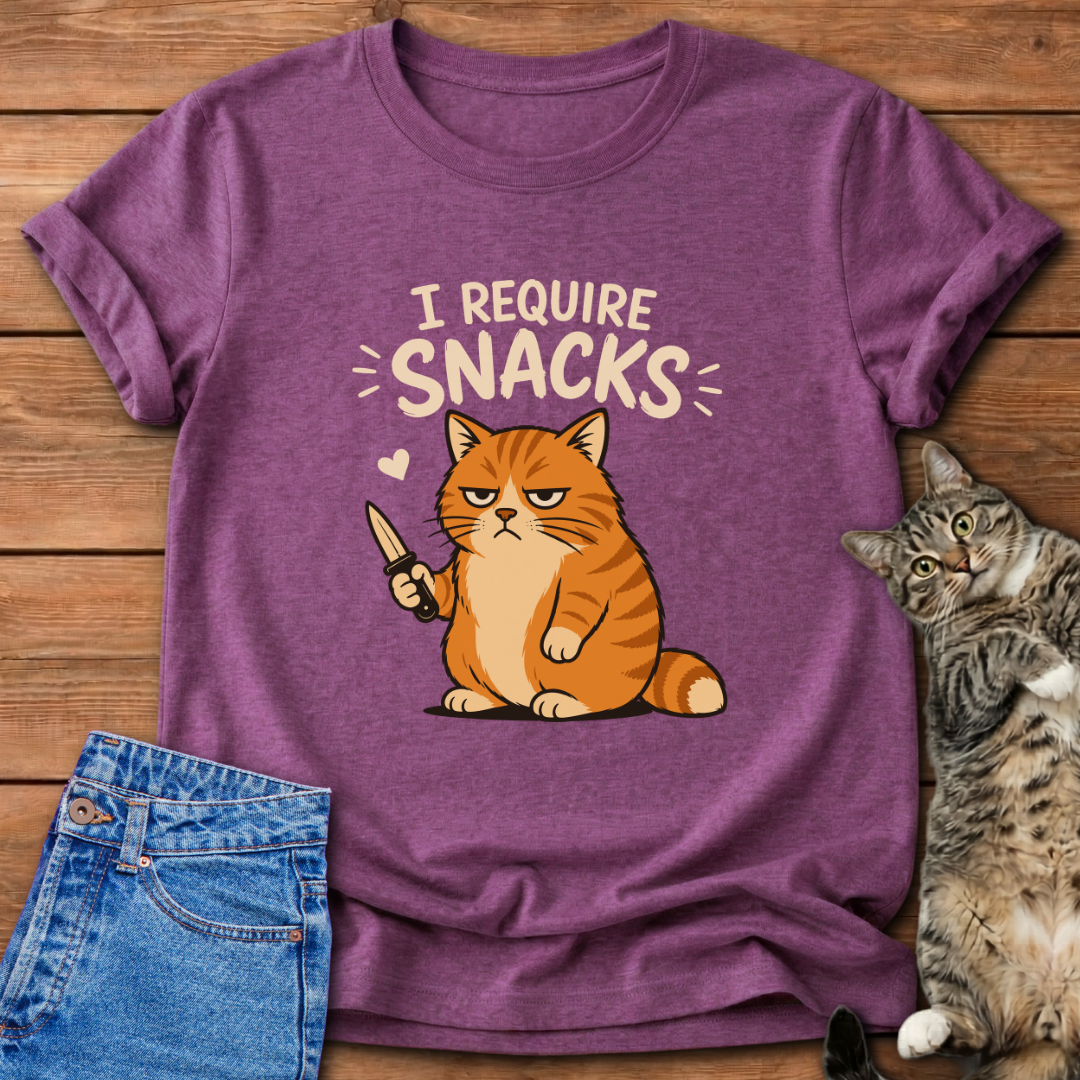 I Require Snacks Cat T-Shirt
