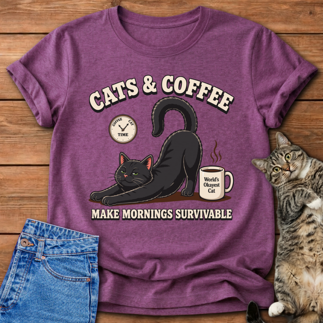 Cats & Coffee Time T-Shirt