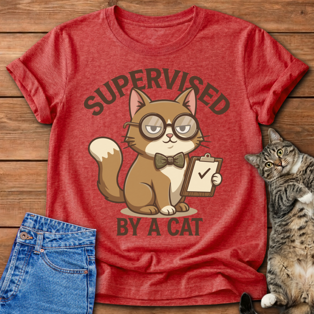 Supervised By A Cat T-Shirt