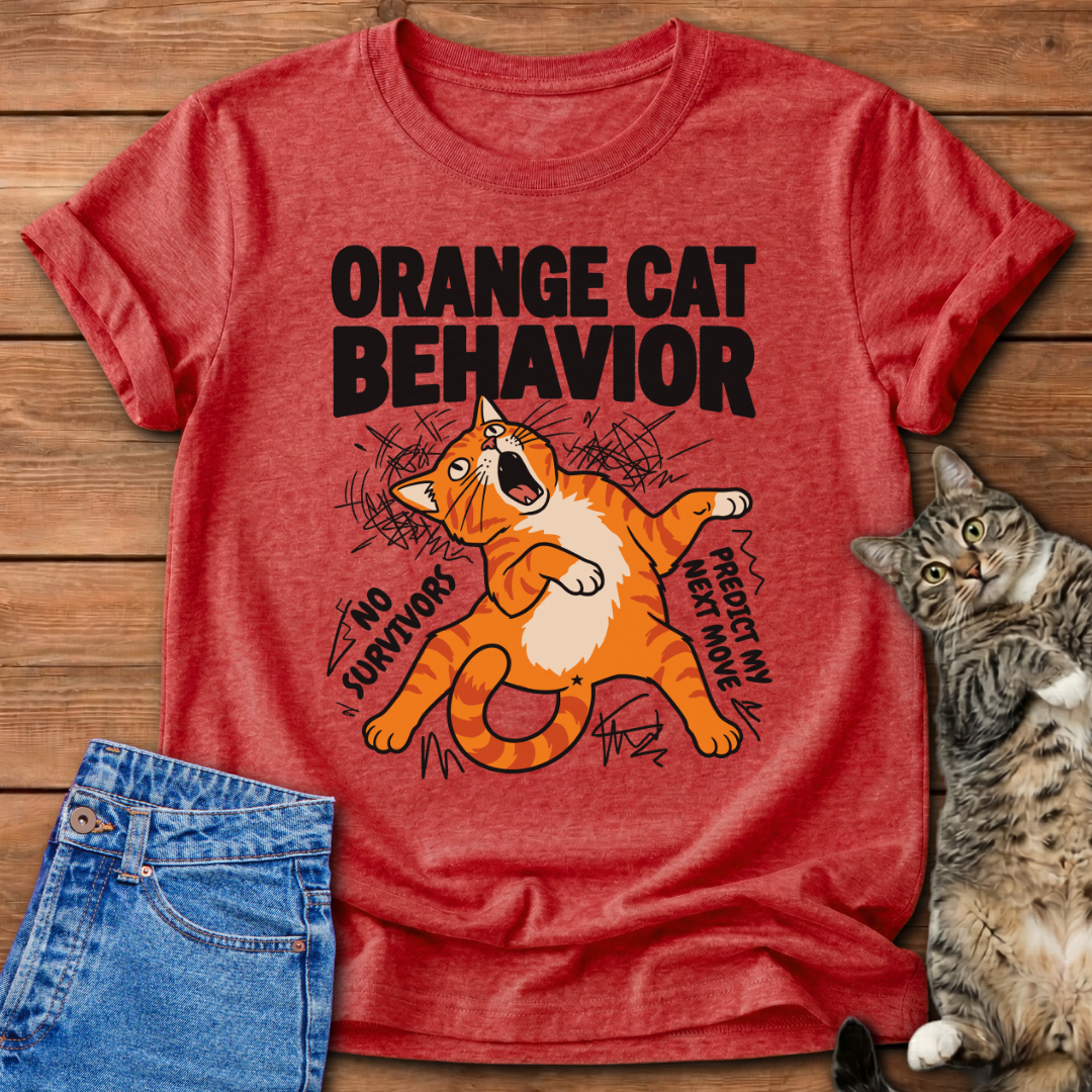 Orange Cat Behavior Chaos Mode T-Shirt