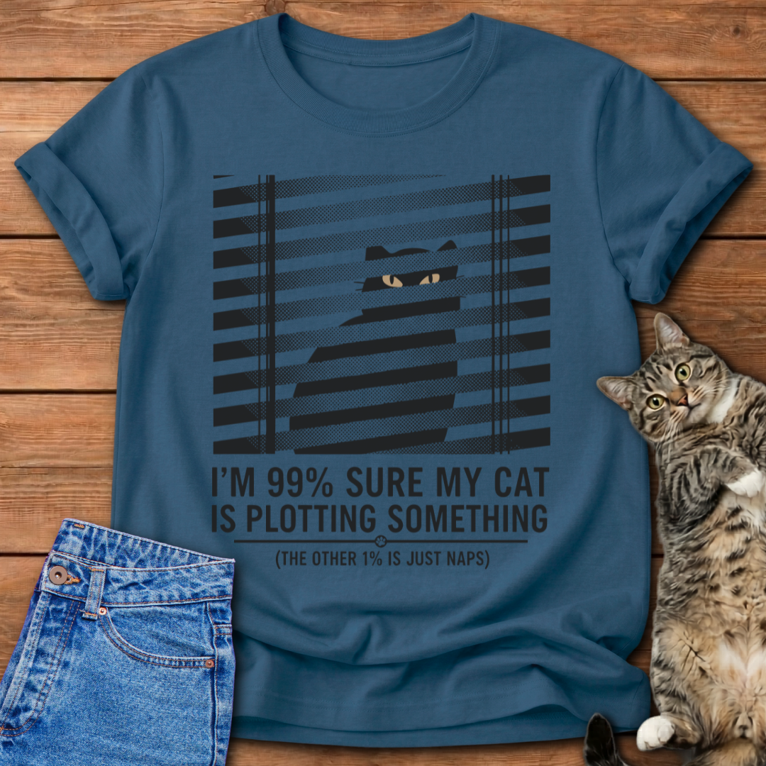 Cat Plotting Something T-Shirt