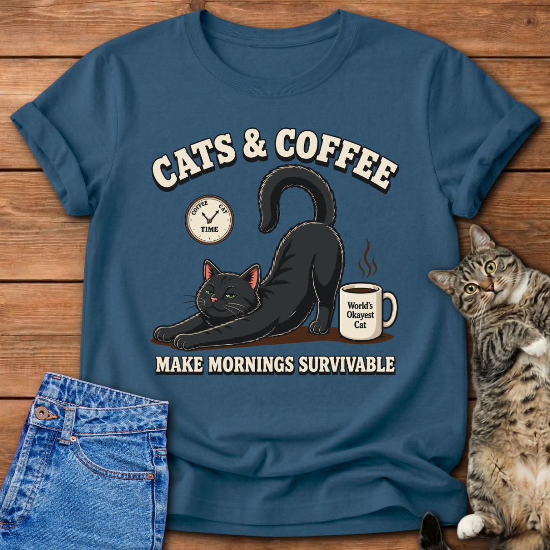 Cats & Coffee Time T-Shirt